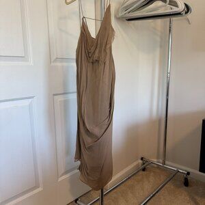 Helmut Lang Tan Draped Dress